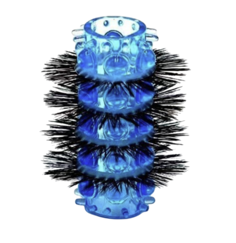 Насадкой с шариками синяя + 4 эрекционных кольца с ресничками