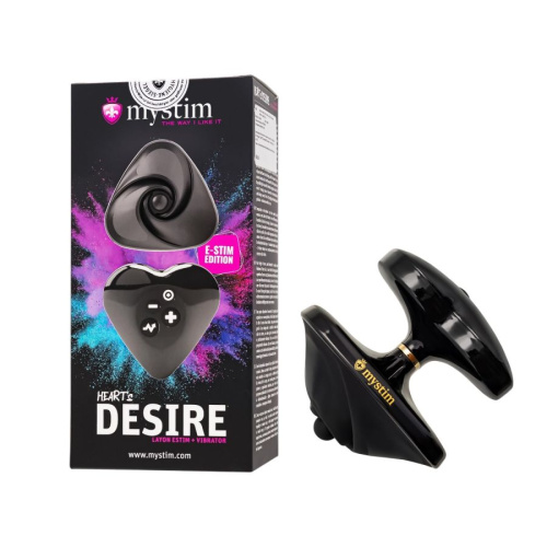 Вибратор Mystim Heart's Desire с электростимуляцией, черный