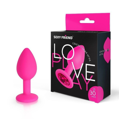 Анальная втулка со стразом Sexy friend цвет кристалла алый