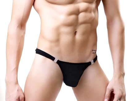 Трусы мужские стринги (черный)