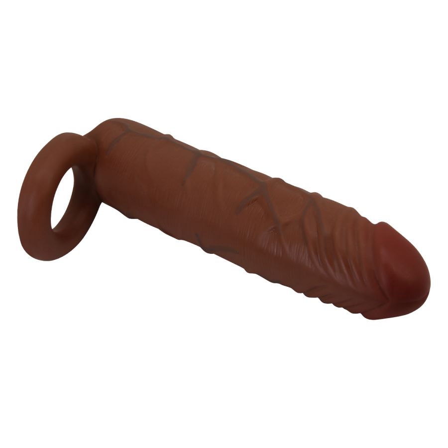 Удлиняющая насадка "Изумрудный трепет" на пенис с кольцом