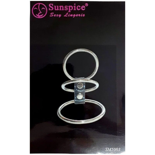 Сбруя на фаллос и мошонку из 3 колец