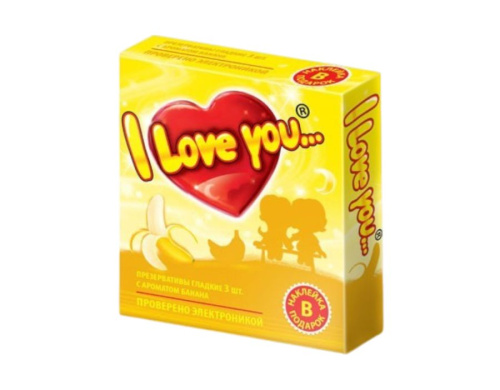 ПРЕЗЕРВАТИВЫ "I LOVE YOU" № 3 с ароматом банана