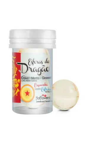 Лубрикант DRAGON BALL на масляной основе в виде 2-х шариков с охлаждающе-разогревающим эффектом.