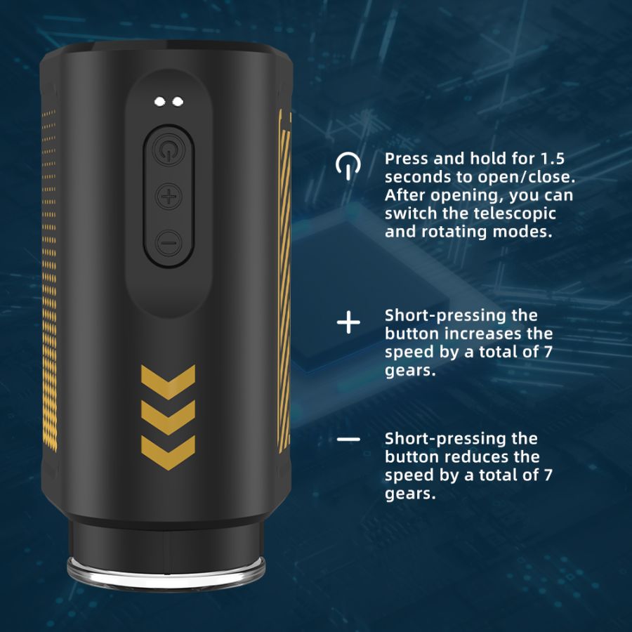 Мужской автоматический мастурбатор - водонепроницаемый, толкающий и вращающий стимулятор