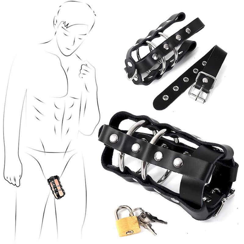 Пояс верности «Mens Leather Penis Lock»