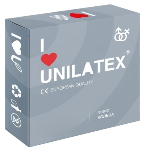 UNILATEX "RIBBED" ПРЕЗЕРВАТИВЫ с рифленой поверхностью 1 штука