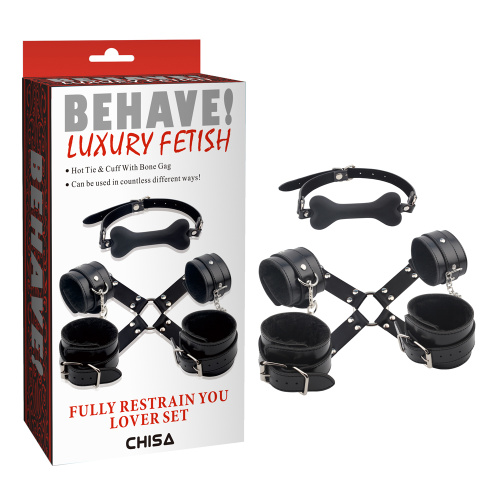 Luxury Fetish  - НАБОР: Кляп,  Наручники, Оковы