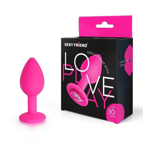 Анальная втулка со стразом Sexy friend цвет кристалла розовый