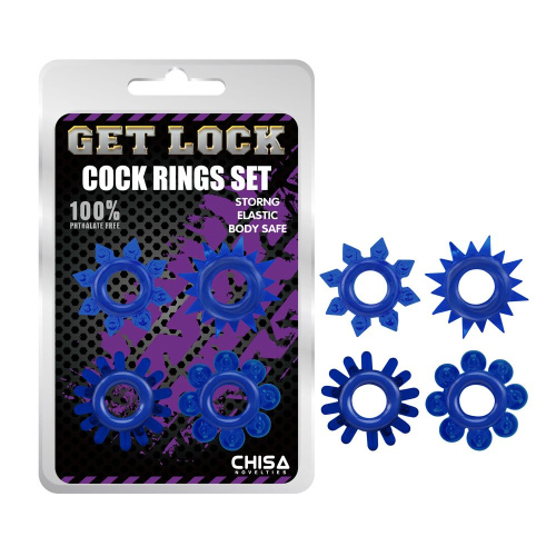 Эрекционные кольца Cock Set синие
