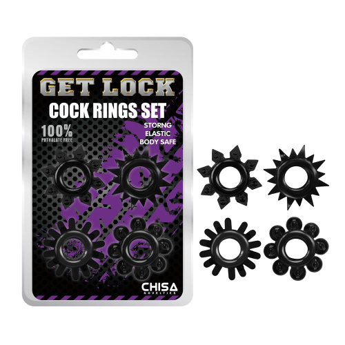 Эрекционные кольца Cock черные