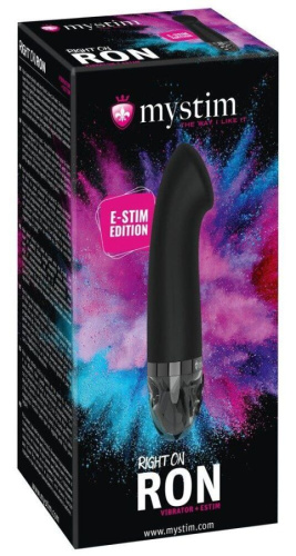 Вибратор Mystim Right on Ron с электростимуляцией, черный