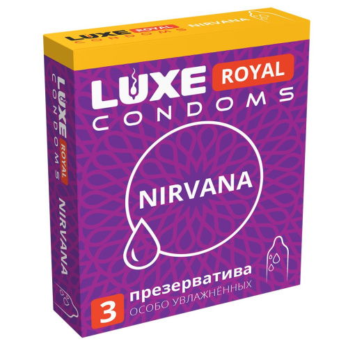 LUXE ROYAL NIRVANA гладкие презервативы с увеличенным количеством силиконовой смазки 3 штуки