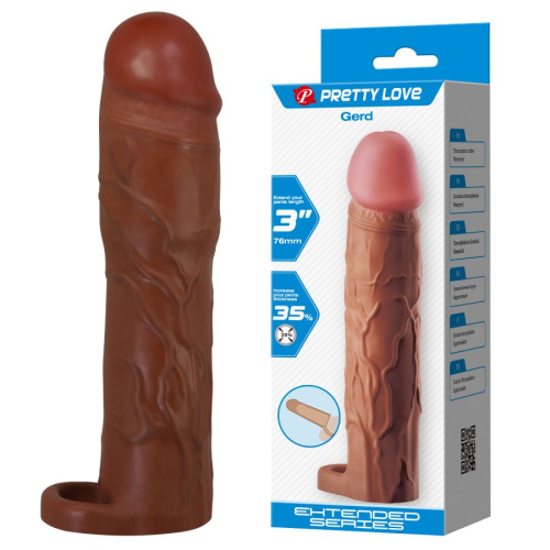 Удлиняющая насадка на пенис с кольцом "Вихрь Любви"