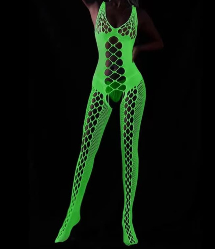 EroHot Glow Комбинезон сетка "Shelly" светящийся в темноте