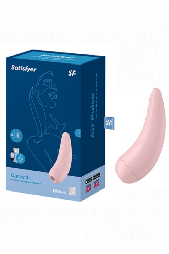 Вакуумно-волновой стимулятор Curvy 1+ rose  Bluetooth and App