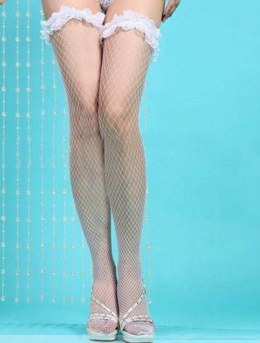 Чулки ажурные "Непорочная красота" белые