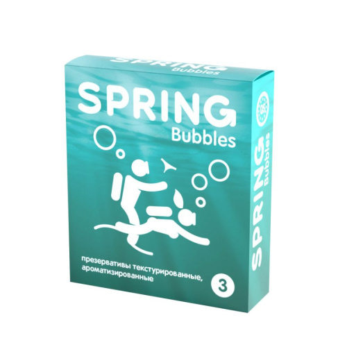 Презервативы SPRING™ Bubbles, 3 шт./уп. (с пупырышками)