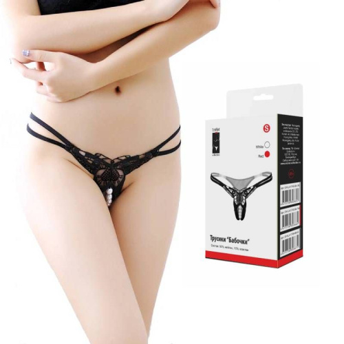 Трусики  "Манящие Бабочки" черные