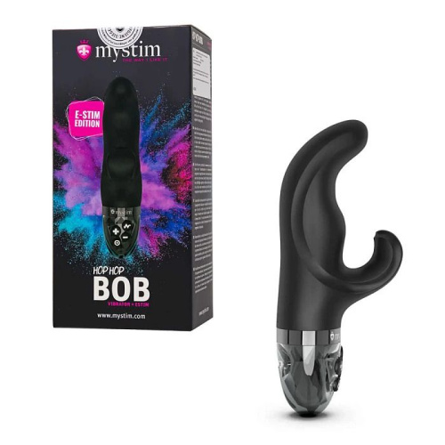Вибратор Mystim Hop Hop Bob с электростимуляцией, черный