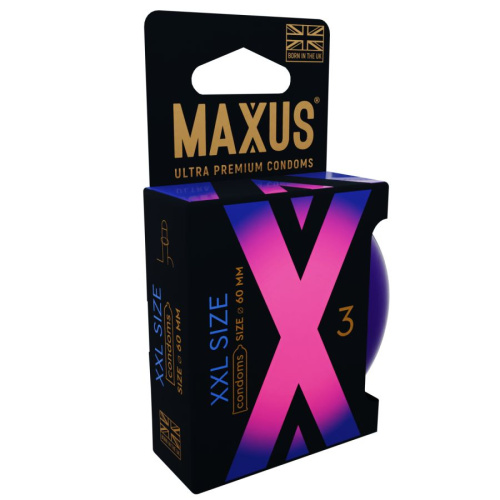 ПРЕЗЕРВАТИВЫ MAXUS XXL № 3 X-EDITION (гладкие, увеличенные) в кейсе