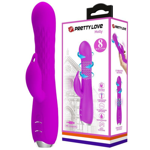 Вибратор "Небесный Стимулятор" со стимуляцией клитора и ротацией