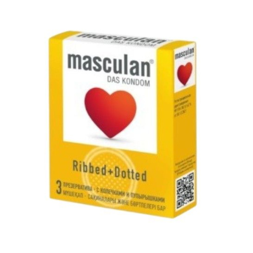 ПРЕЗЕРВАТИВЫ MASCULAN 3 CLASSIC № 3 (С КОЛЕЧКАМИ И ПУПЫРЫШКАМИ) 3 штуки