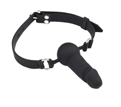 Кляп со втулкой в форме пениса