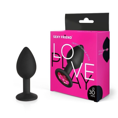 Анальная втулка со стразом Sexy friend цвет кристалла рубиновый