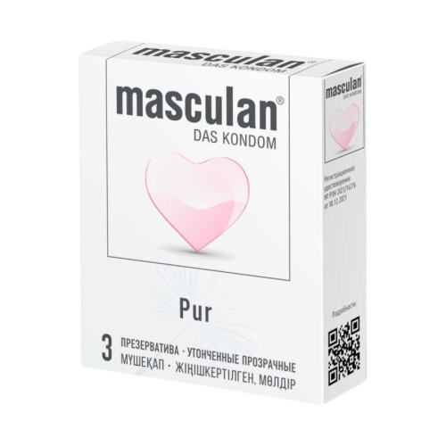 ПРЕЗЕРВАТИВЫ MASCULAN PUR № 3 (УТОНЧЕННЫЕ ПРОЗРАЧНЫЕ) 3 штуки