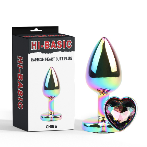 Втулка металл Butt Plug Rainbow 2,8"