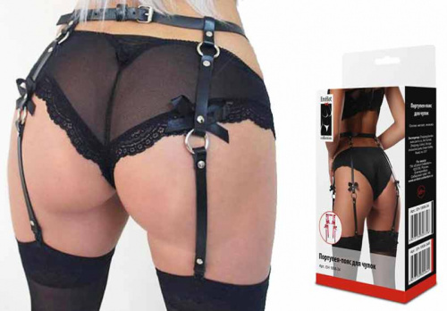 Портупея-пояс для чулок черная