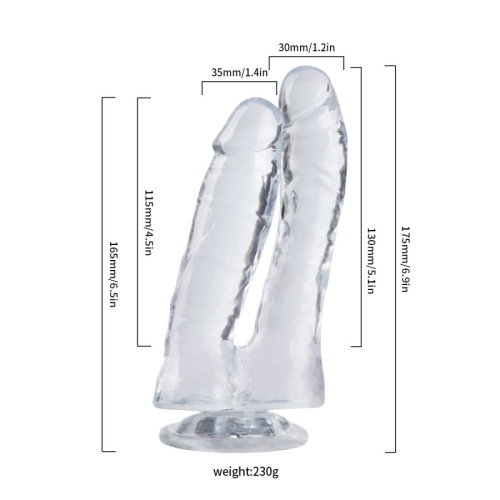 Фалломитатор гелиевый для двойного проникновения на присоске