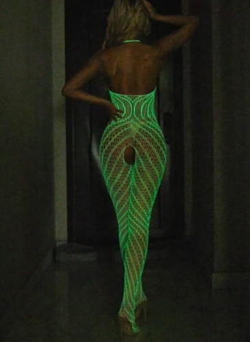 EroHot Glow Комбинезон сетка "Nessy" светящийся в темноте