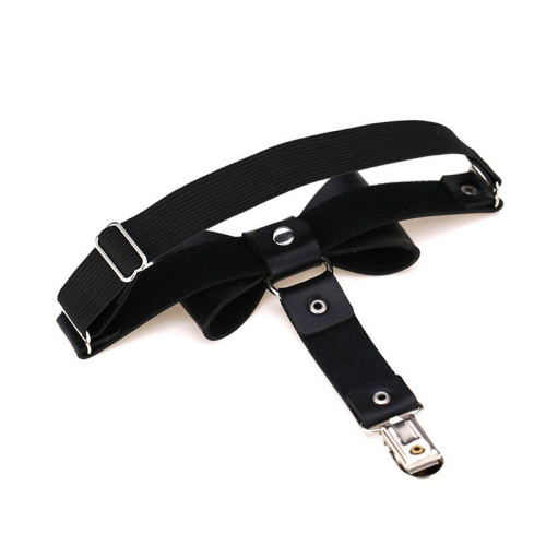 Подвязка кожаная с бантом