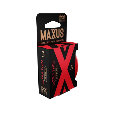 ПРЕЗЕРВАТИВЫ MAXUS ULTRA THIN № 3 X-EDITION (ультратонкие с обильн. смазкой) в кейсе