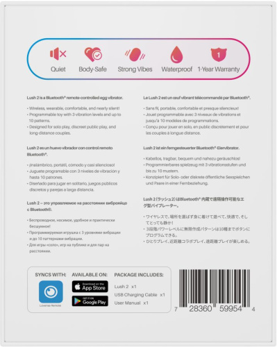 Виброяйцо LOVENSE Lush 2, розовый