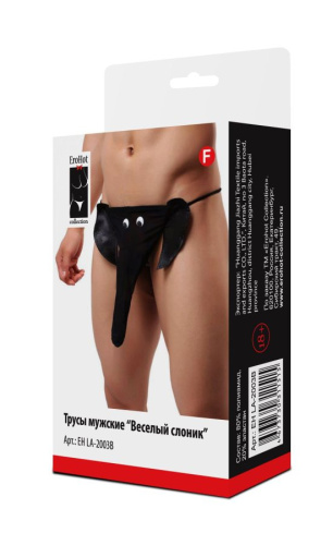 Трусы мужские "Веселый слоник" черные