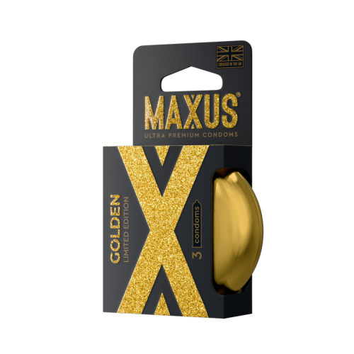 ПРЕЗЕРВАТИВЫ MAXUS GOLDEN № 3 LIMITED EDITION (гладкие) в кейсе