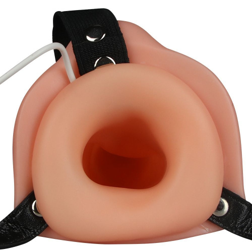 Поясной страпон двойной Vibrating Unisex Hollow Penetrator 6. Полый для вагинального проникновения и плотный для анального.