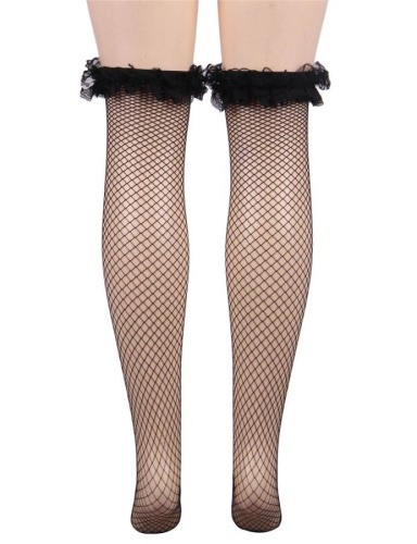 Чулки ажурные "Темная ночь" чёрные