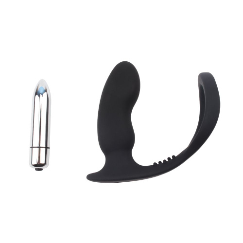 Мини вибратор с анальным хвостиком Cockring With Ass-gasm