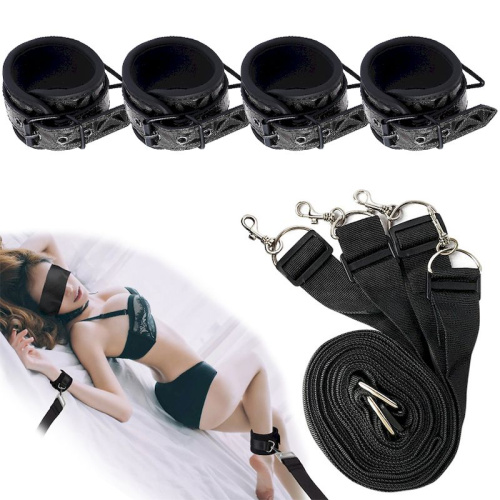 Крепления на кровать - наручники + оковы+ошейник «Neck, Hand, and Foot Restraints»