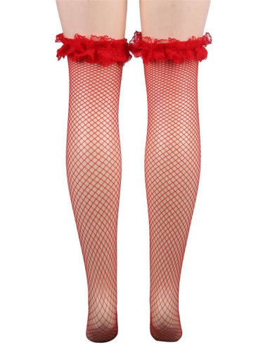 Чулки ажурные "Страстный Огонек" красные