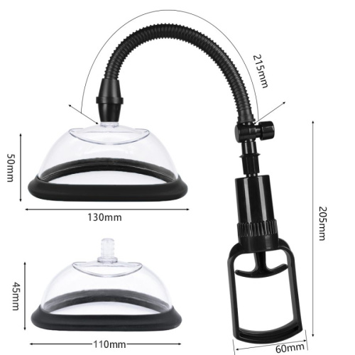 Ручная помпа для клитора и вульвы (с чашками размера S и L)